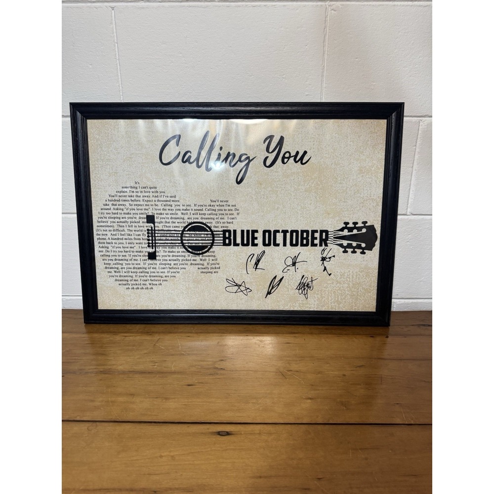Blue October Calling You Signed Printed Not Original Framed Lyric Art Print